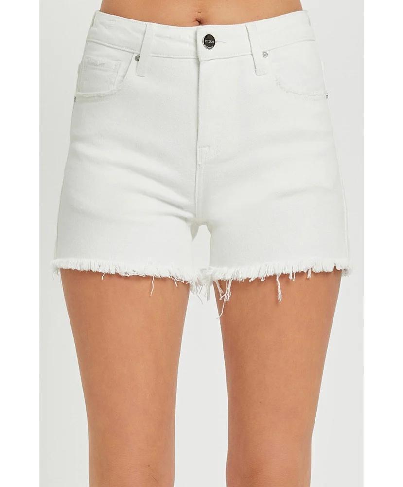White Fray Shorts