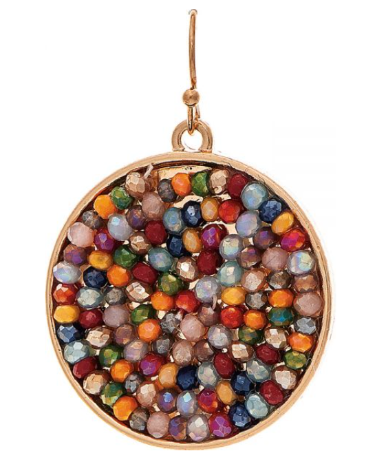 Gold Multicolor Gumball Circle Earring