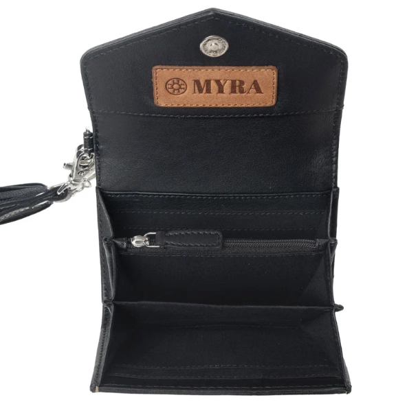 Elise Handtooled Leather Wallet in Dark Mist