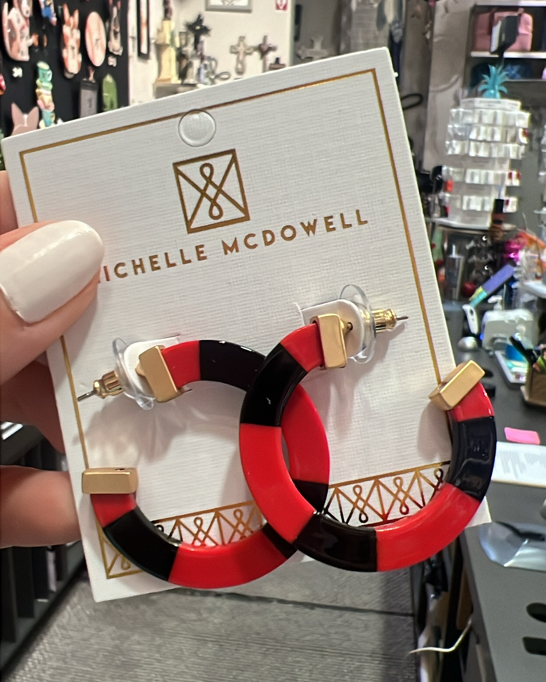 Melody Red & Black Earrings