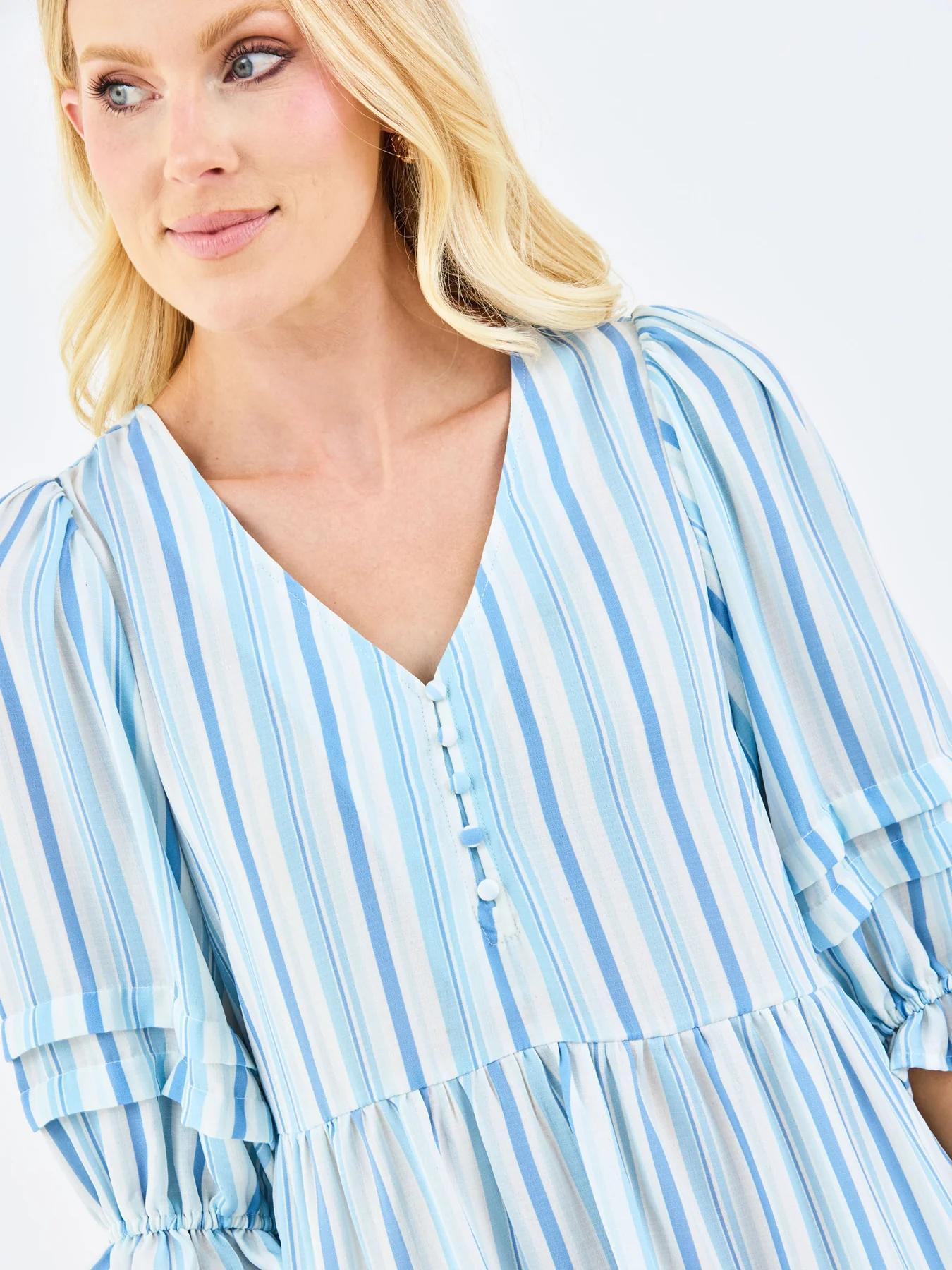 Raya Dress | Harbor Lines Blue
