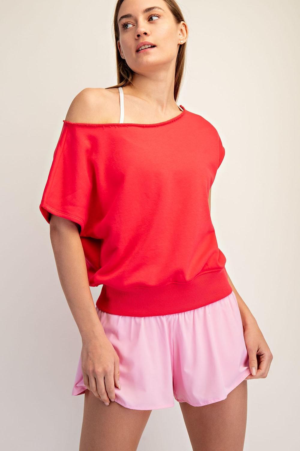 French Terry Off Shoulder Top