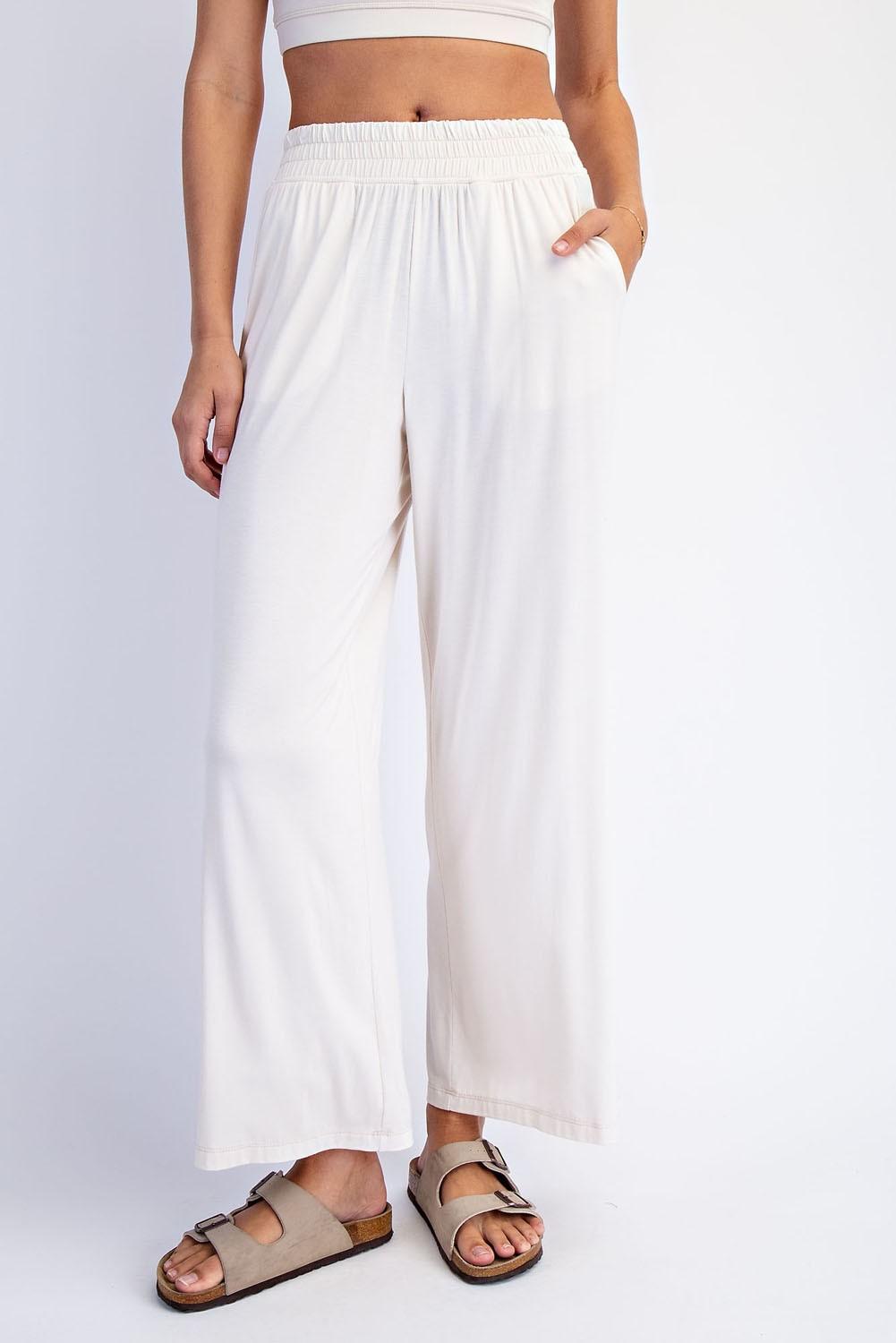 Viscose Modal Cropped Wide Leg Pants