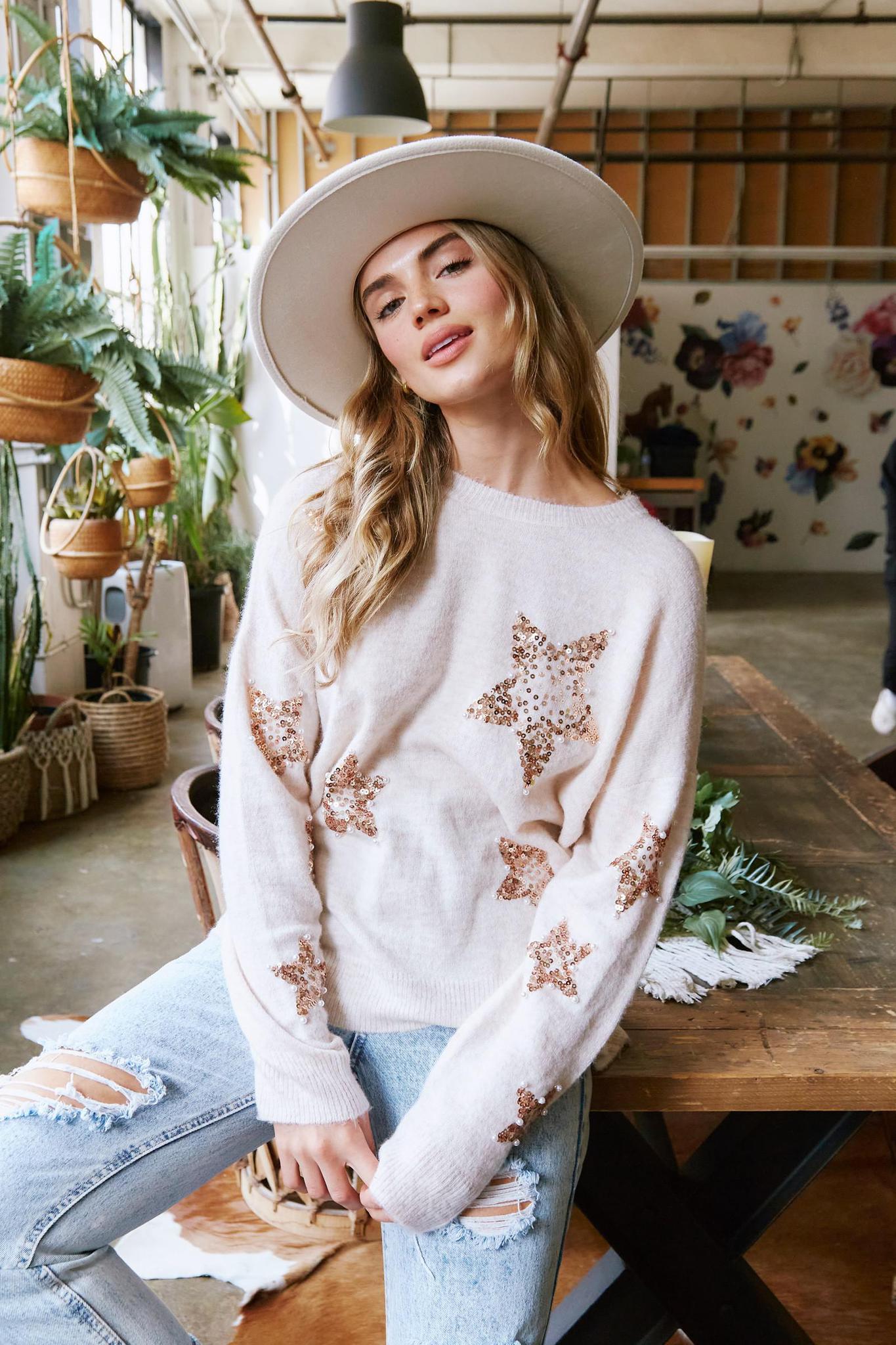 Sequin & Pearl Star Sweater