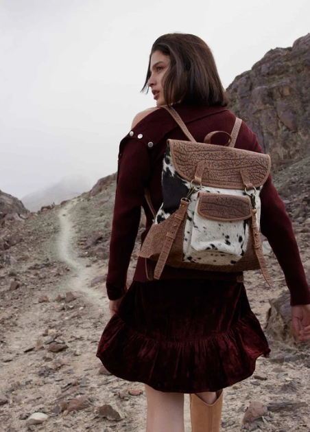 Stratford Trail Accent Leather Leather Hairon Bag