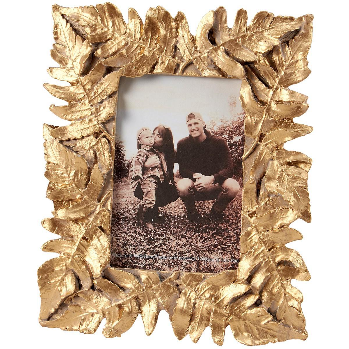 Gold Leaves Photo Frame