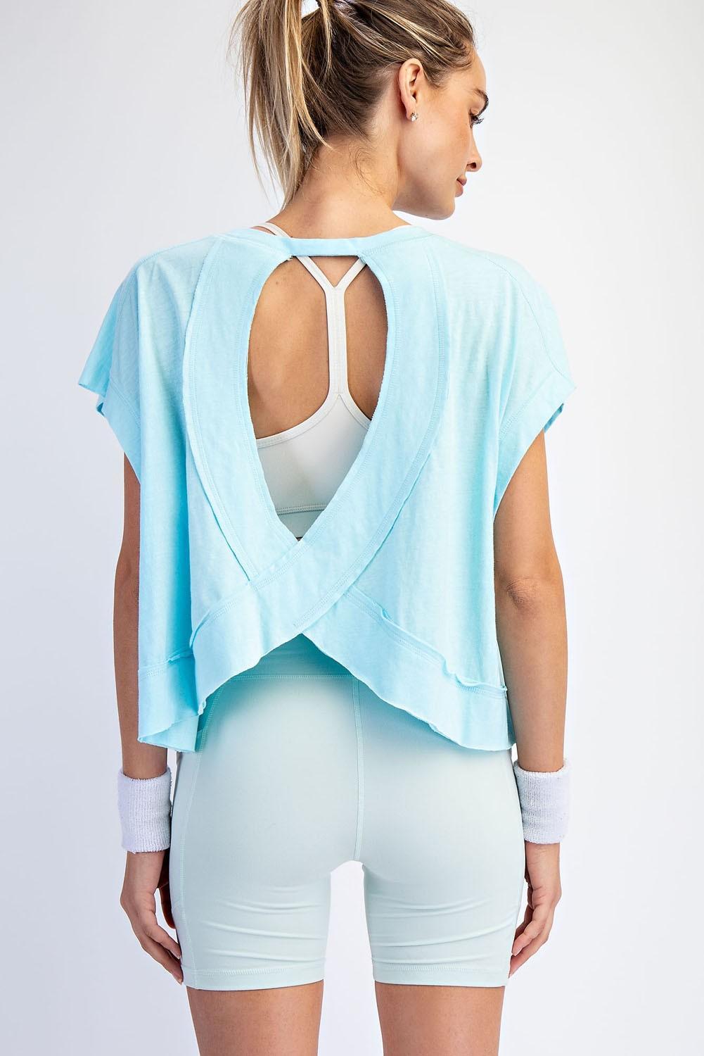 Cotton Slub Open-Back Top