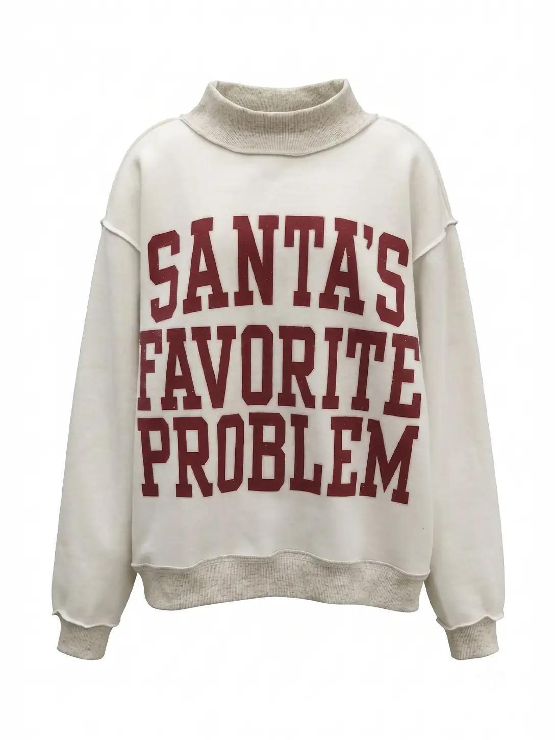 "Santa's Favorite" Reversible Mock Neck Sweatshirt