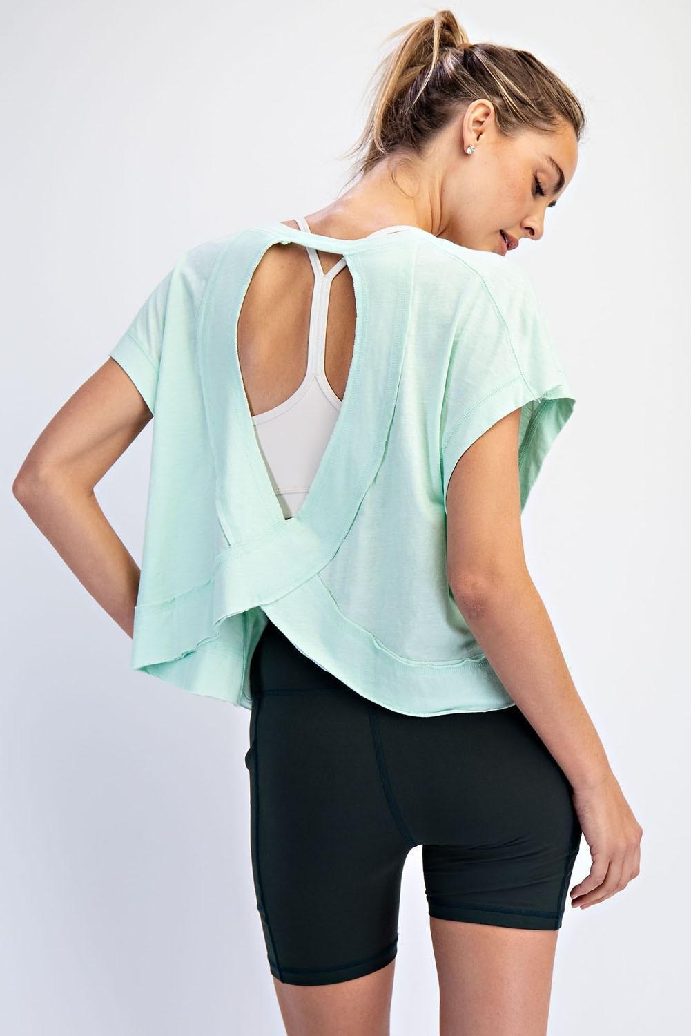 Cotton Slub Open-Back Top