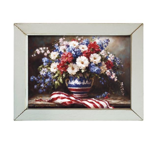 Painted Patriotic Flowers 12x16 Picture