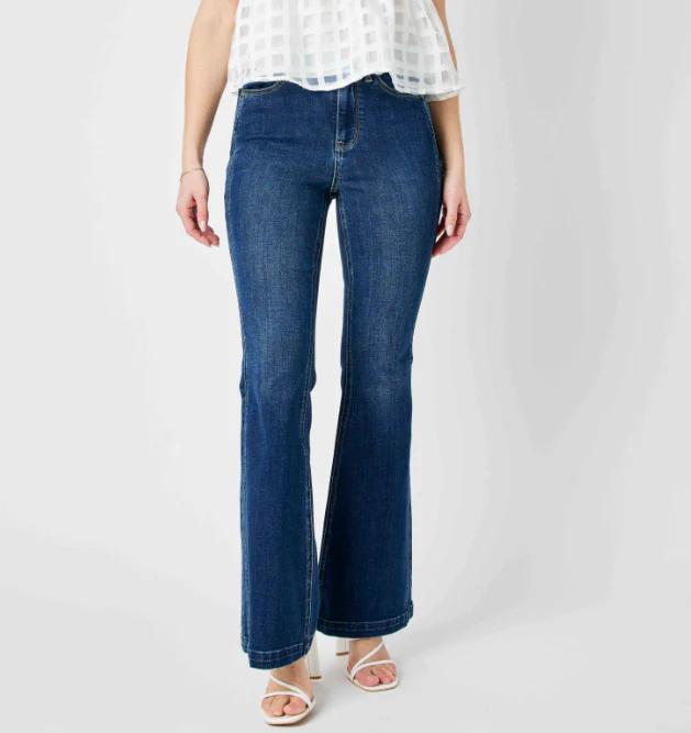 Judy Blue HW Angled Side Seam Flare Jeans