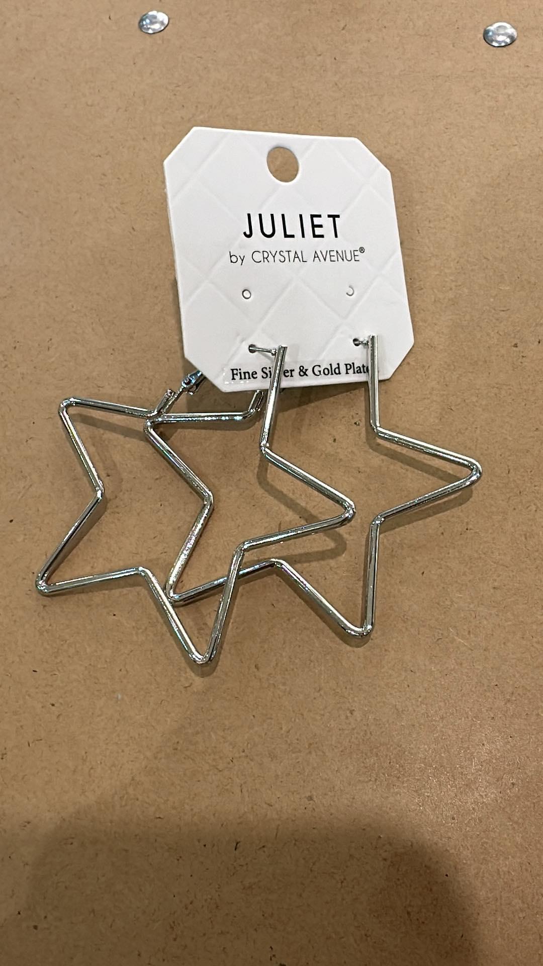 Solid Open Star Hoops