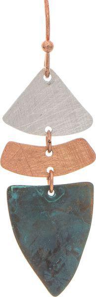 Patina Copper Silver Organic Drops Earring
