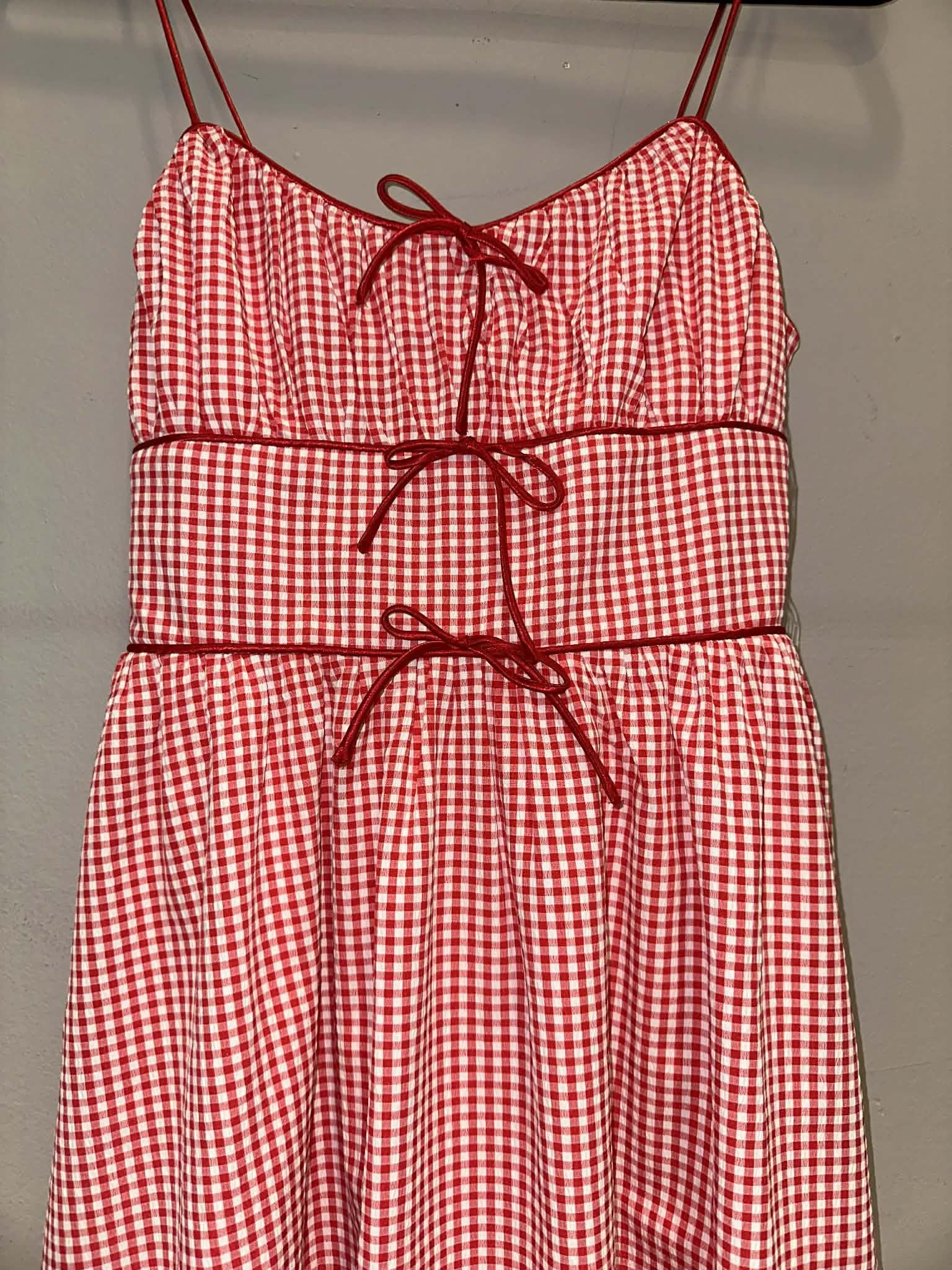 Red Gingham Maxi Dress