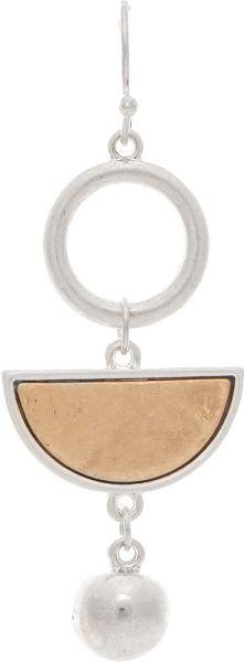 Circle Half Moon Drop Earrings