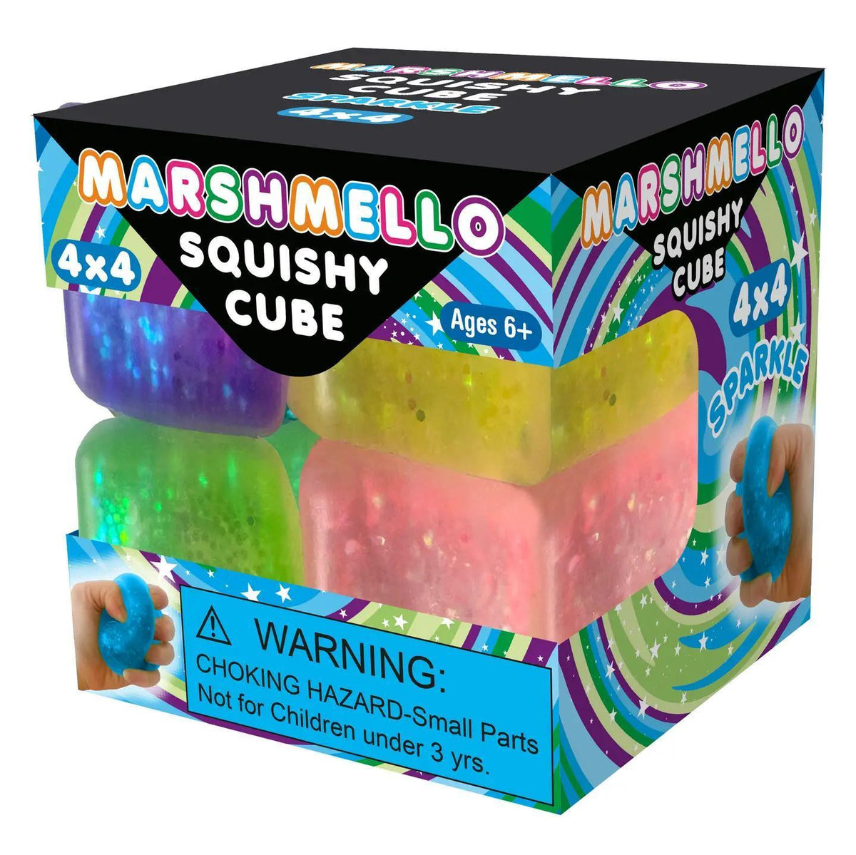 Marsmello 4x4 Squishy Mini Cube Glitter