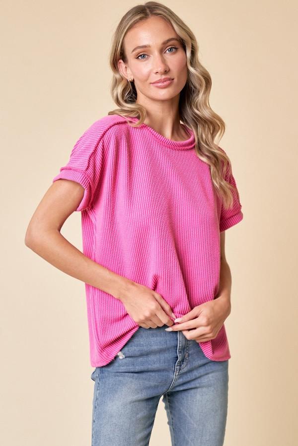 Coral Days Ribbed Top