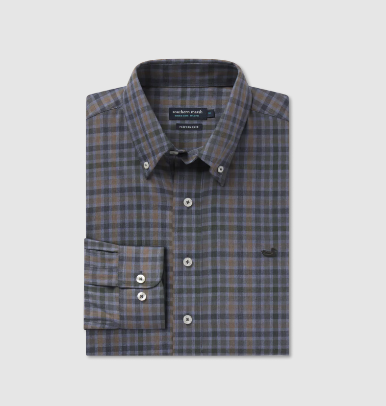 Brantley Performance Dress Shirt Slate & Navy