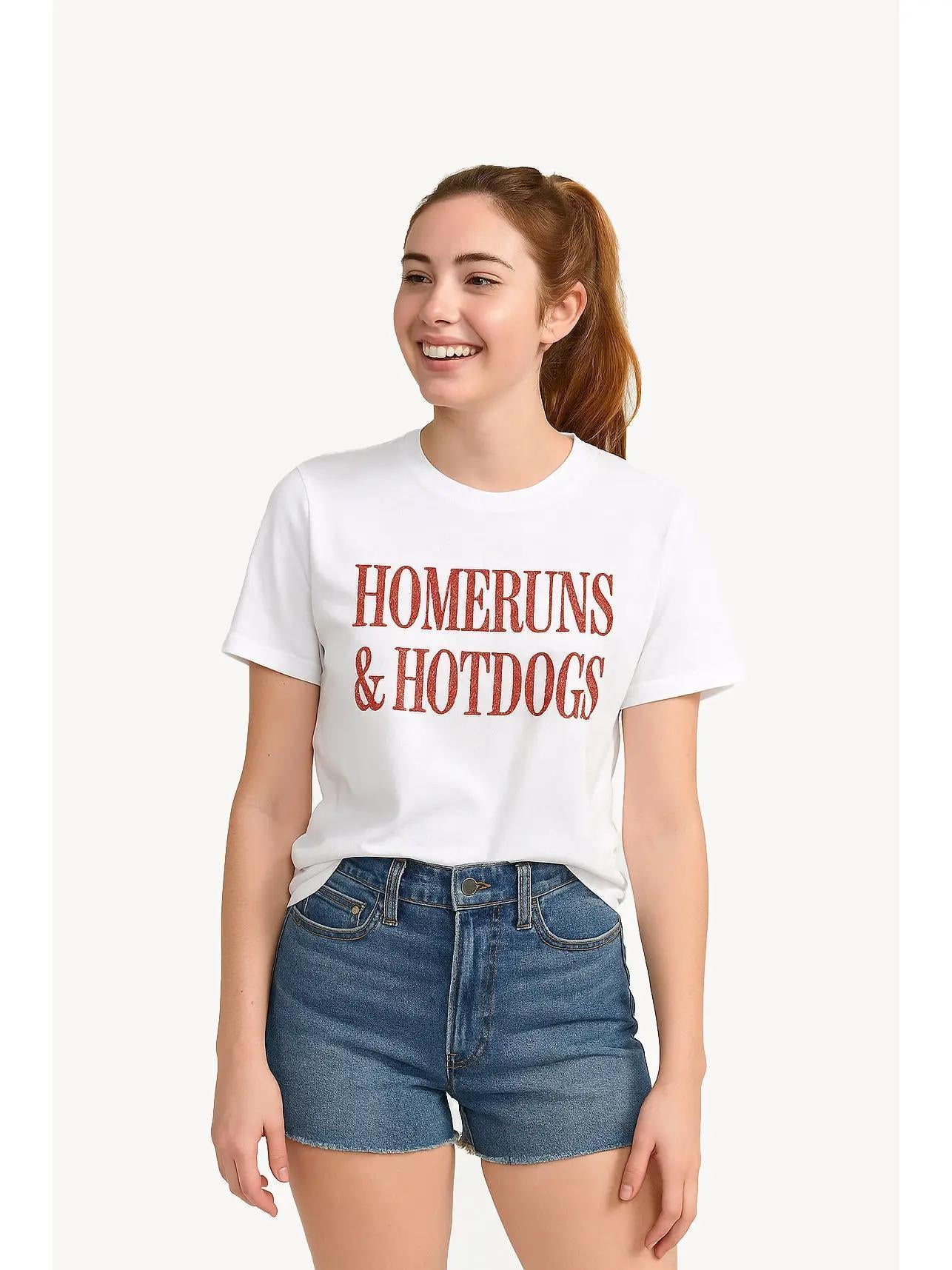 Homeruns & Hotdogs White T-Shirt
