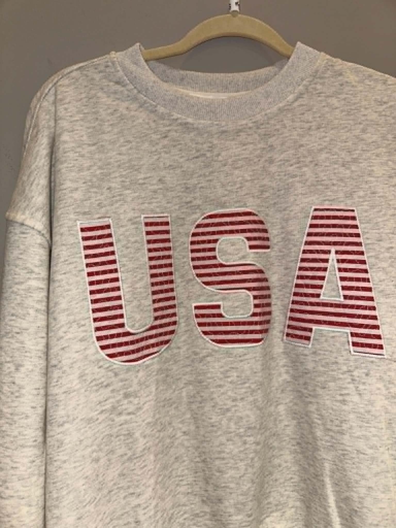 "USA" Graphic Crew Neck Oversized Sweatshirt