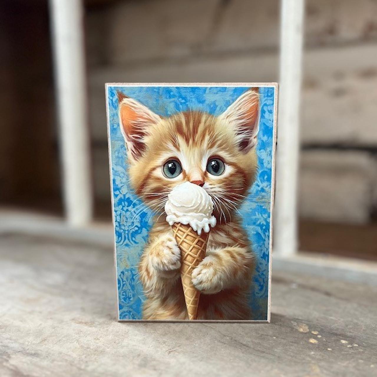 Kitten Ice Cream Block 4x6