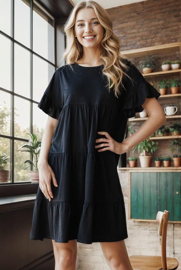 Plus Black Dolman Sleeve Bulgari Dress