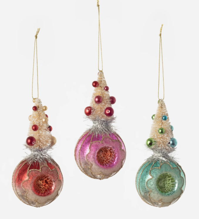 Vintage Reflector Ornament with Tree