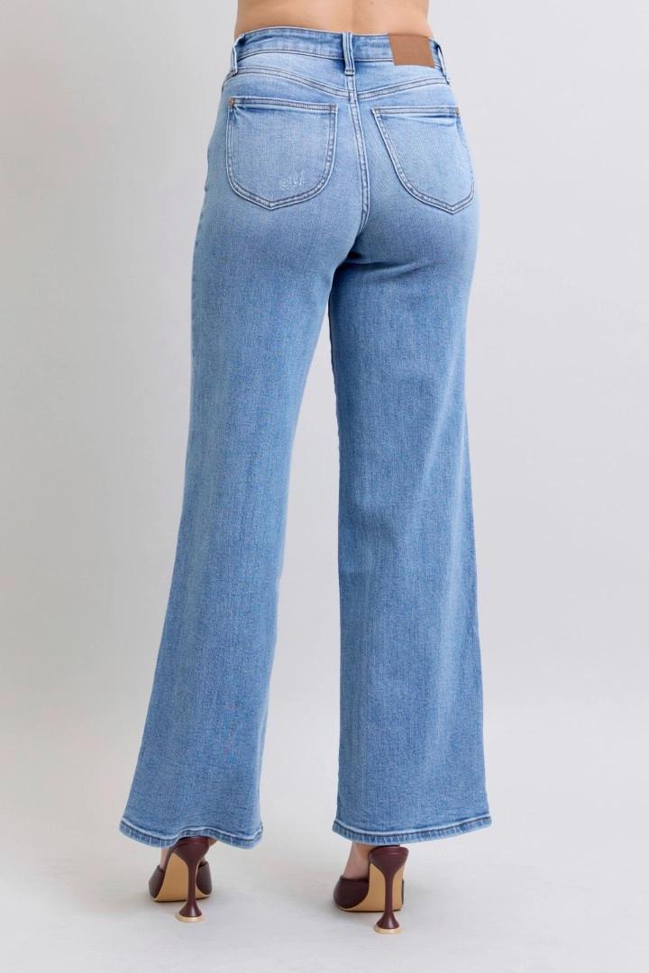 Judy Blue HW Vintage Wash Retro Wide Leg