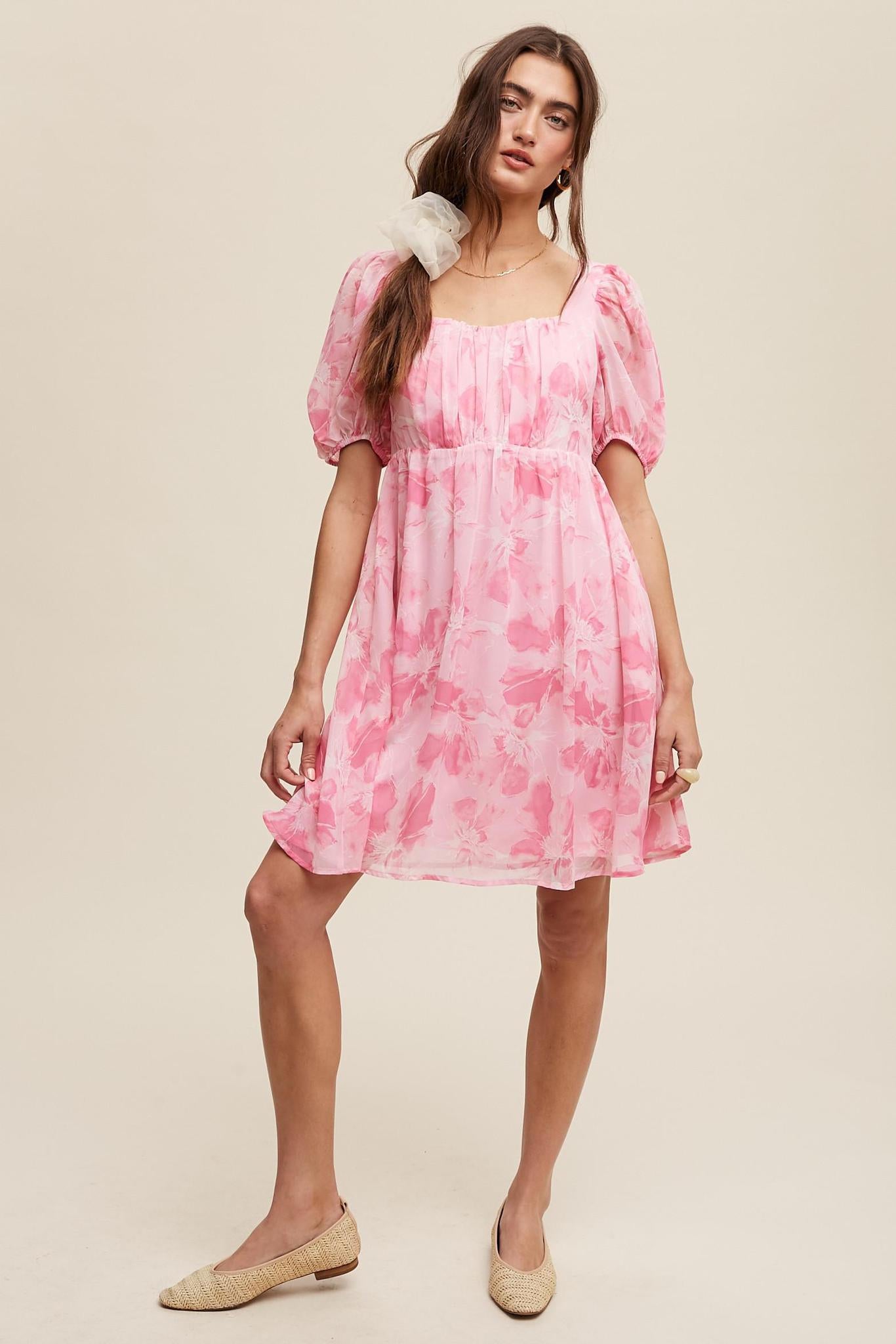 Empire Pink Babydoll Dress