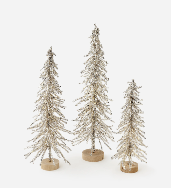 Mini Light-Up Tinsel Trees