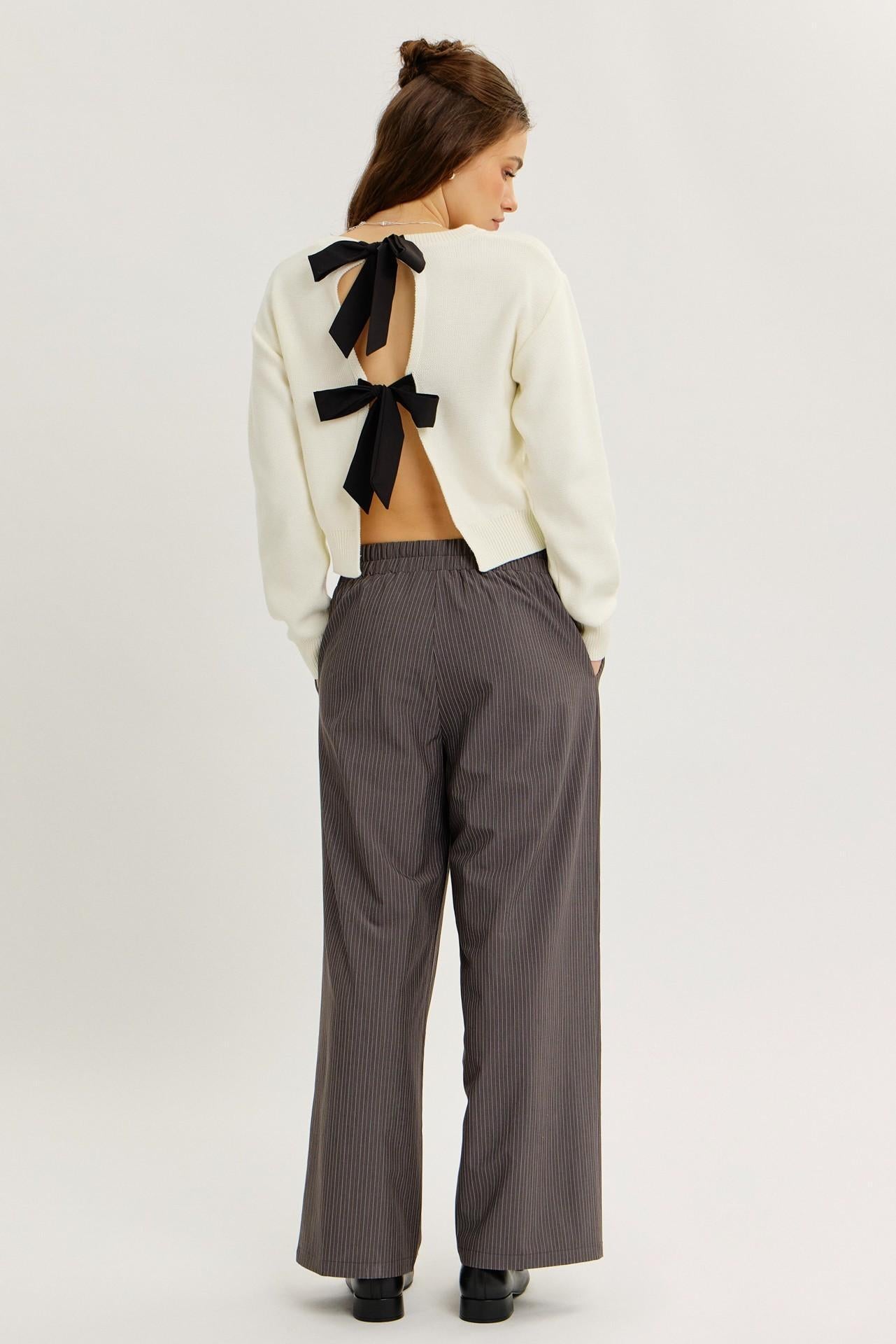 Chalk Stripe Pull-on Relaxed Fit Pants