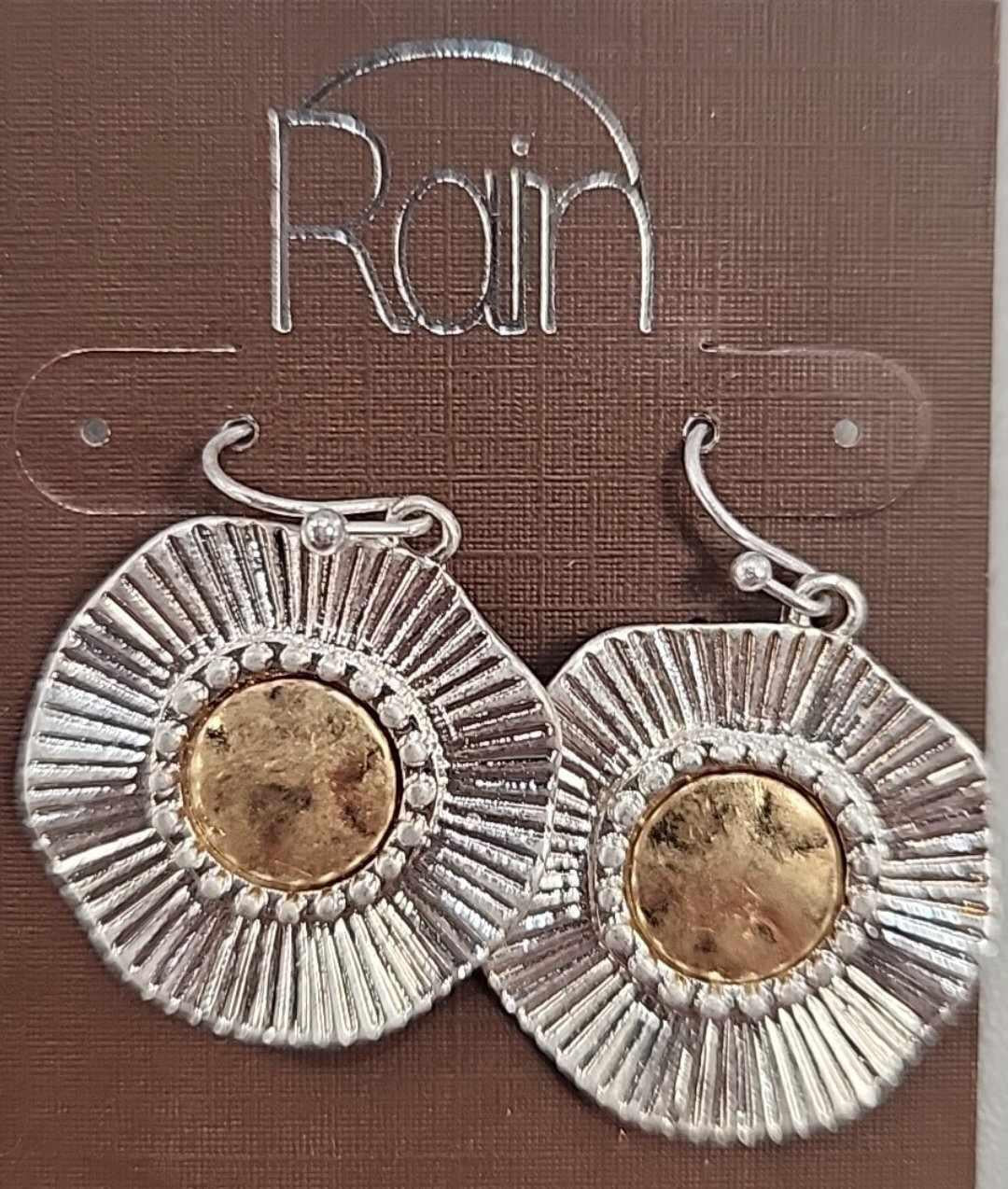 Gold Center Sunburst Earrings