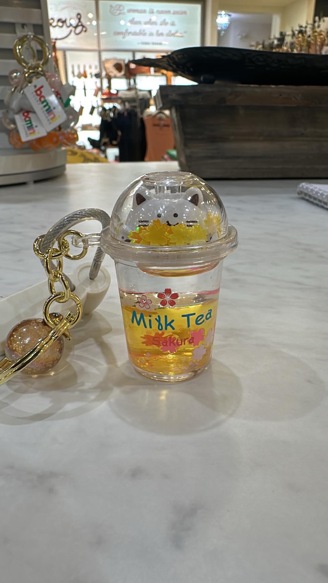 Kitty Milk Tea Floaty Keychain