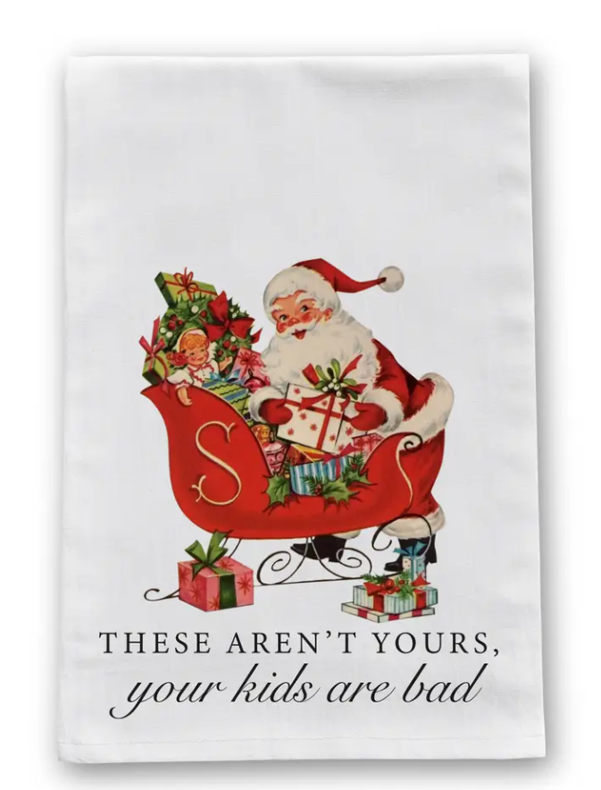 These Aren'T Yours Vintage Retro Christmas Tea Towel