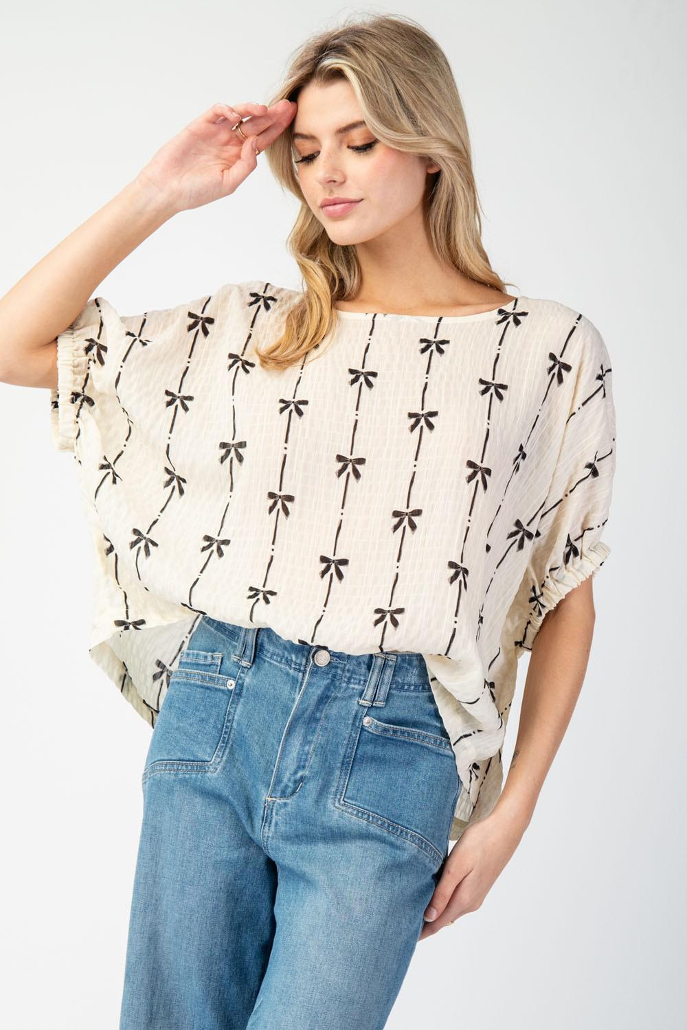 Bow Printed Top