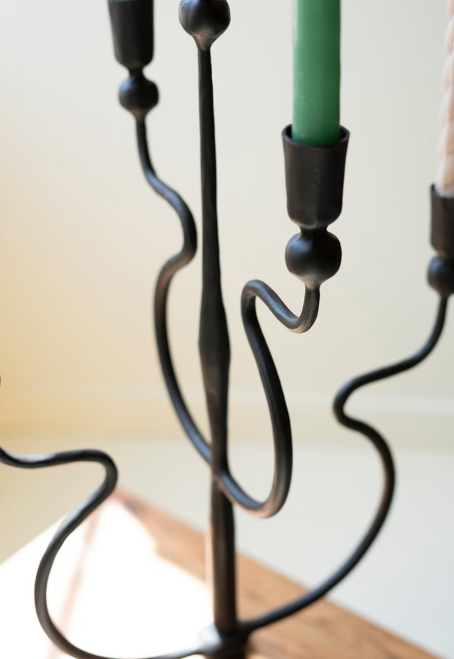 Forged Iron Five Taper Candelabra