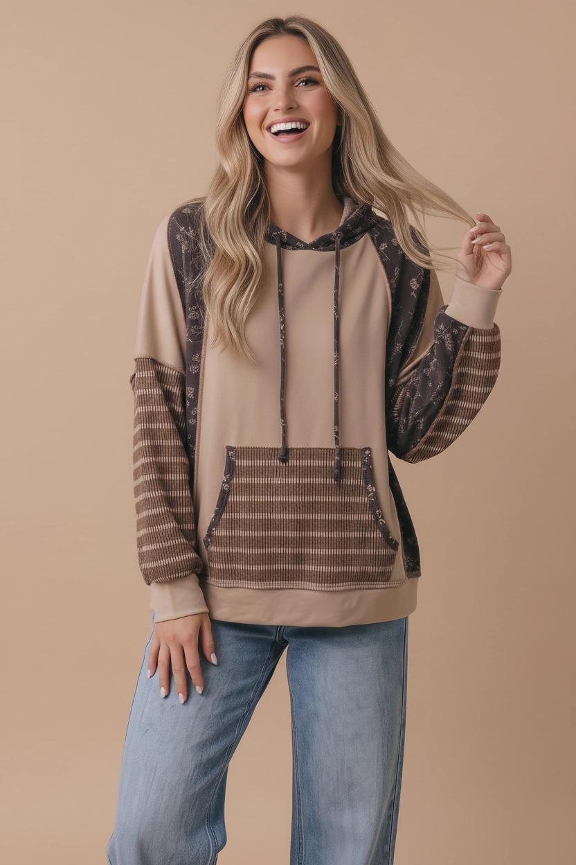 Long Sleeve Oversized Kangaroo Pocket Hoodie