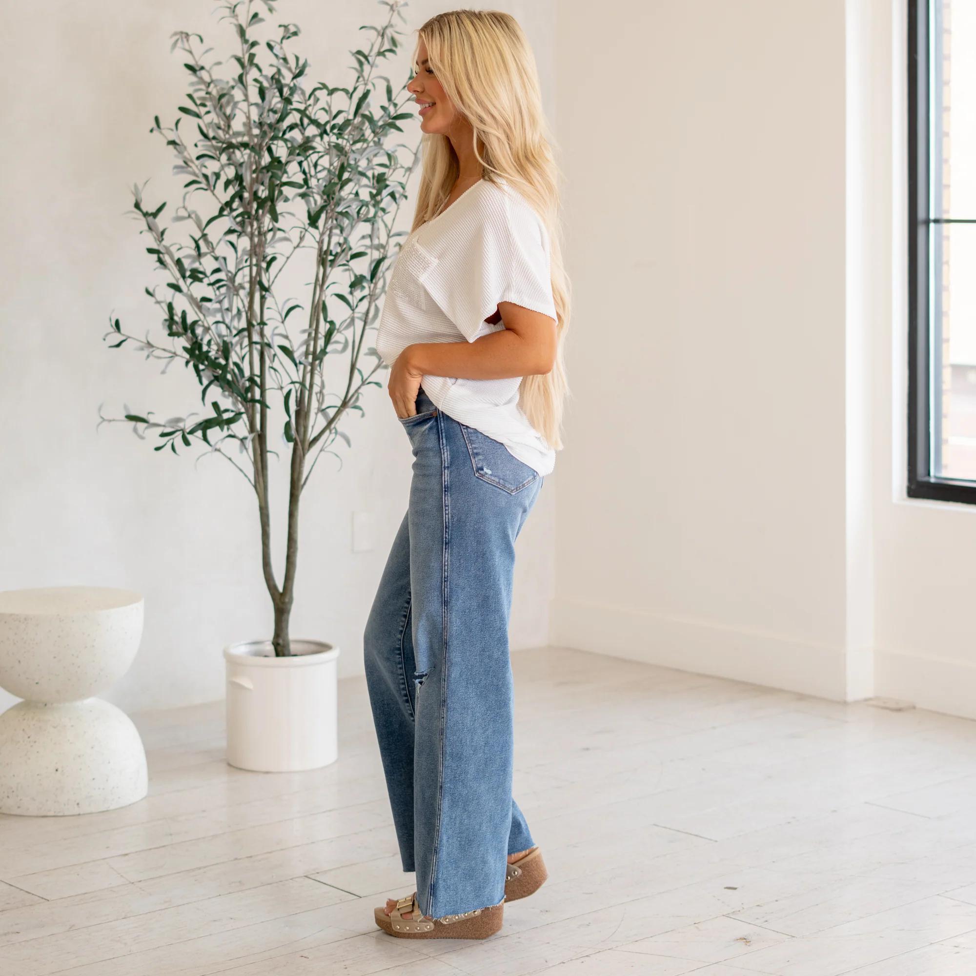 Judy Blue Vintage Wash Wide Leg Jeans