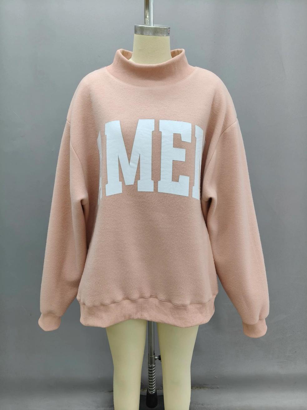 WWJD & Amen Reversible Mock Neck Sweatshirt