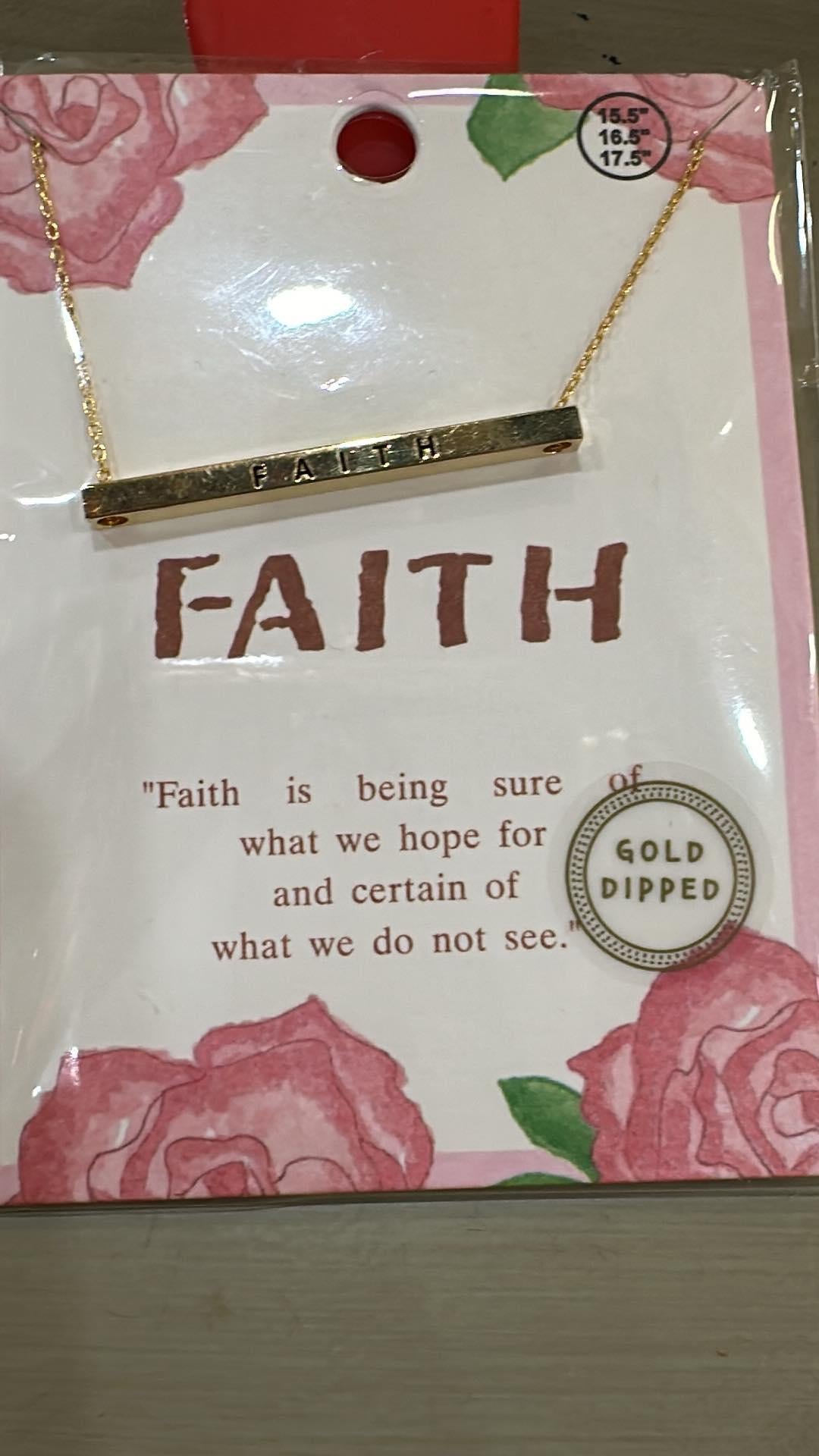 Faith Gold Bar Necklace