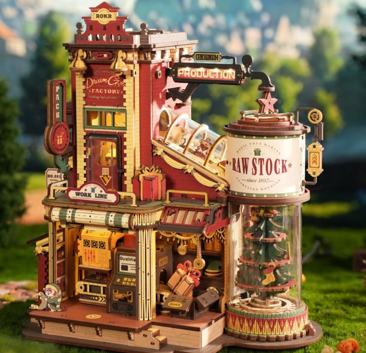 ROKR Christmas Dream Gift Factory Wooden Music Box