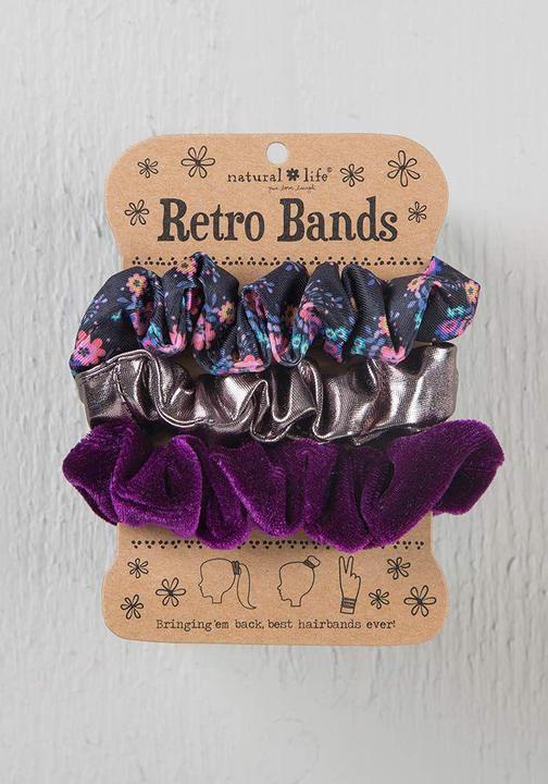 Black Floral Scrunchies