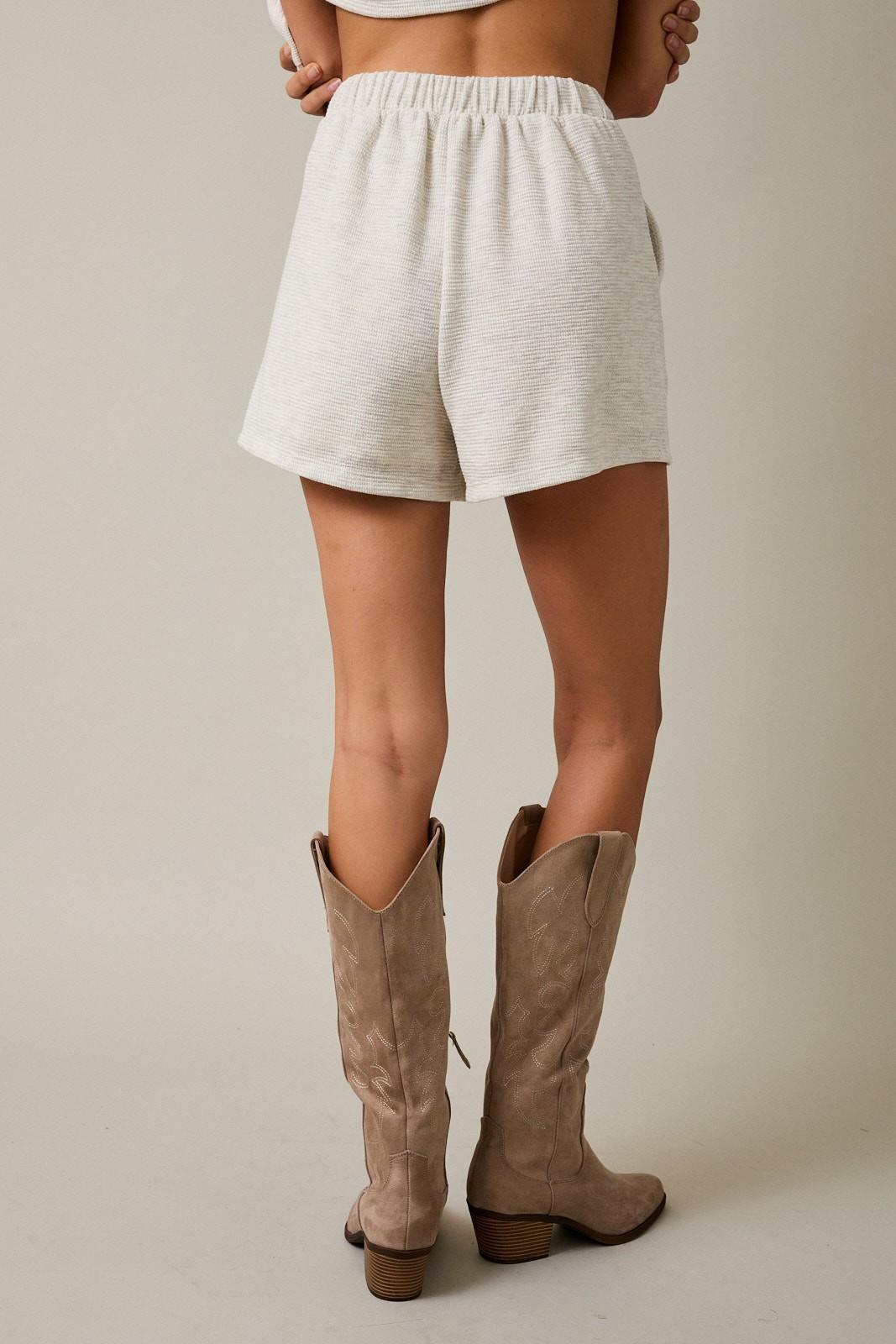 Melange Pleated Detail Shorts