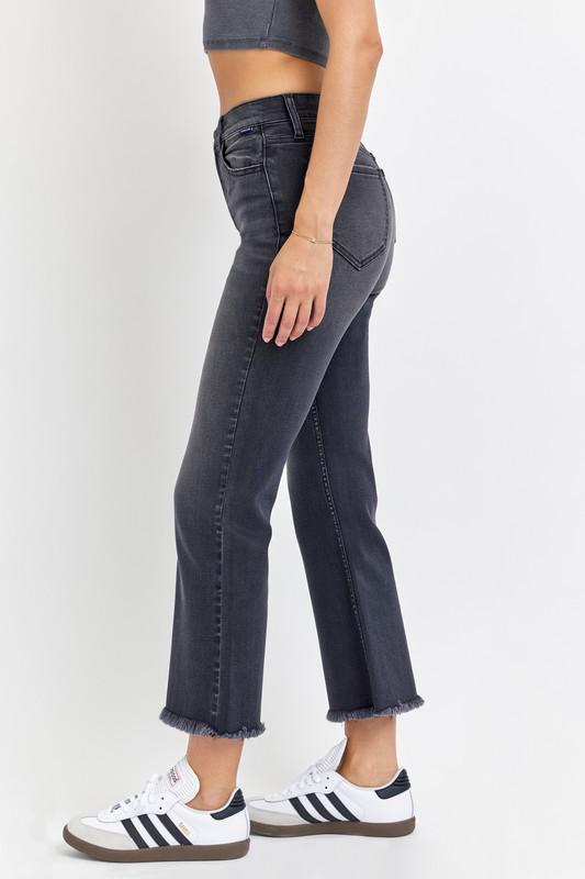 CELLO Washed Black Crop Flares