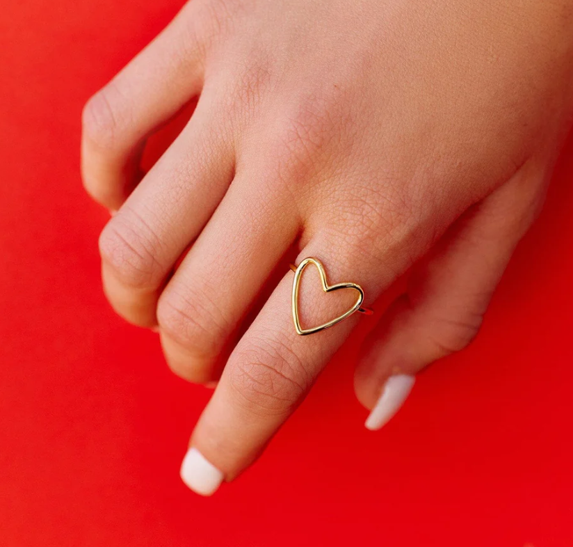 Gold Statement Heart Ring