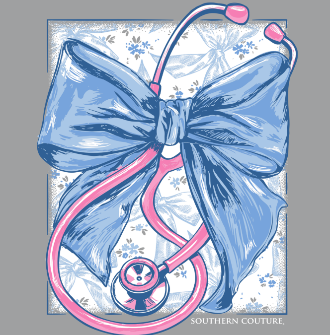 SC Classic Stethoscope with Bow Tee - Sport Grey