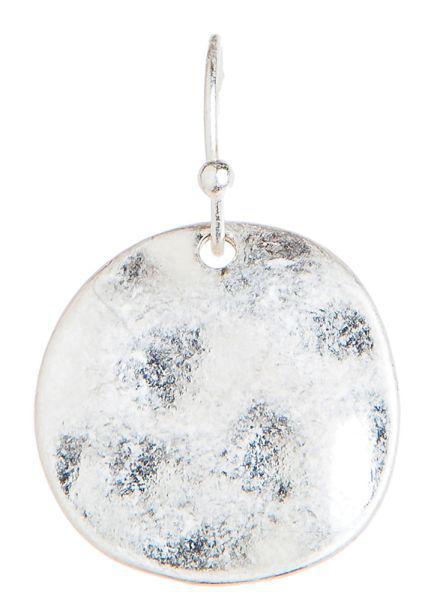 Silver Hammered Disc Earring