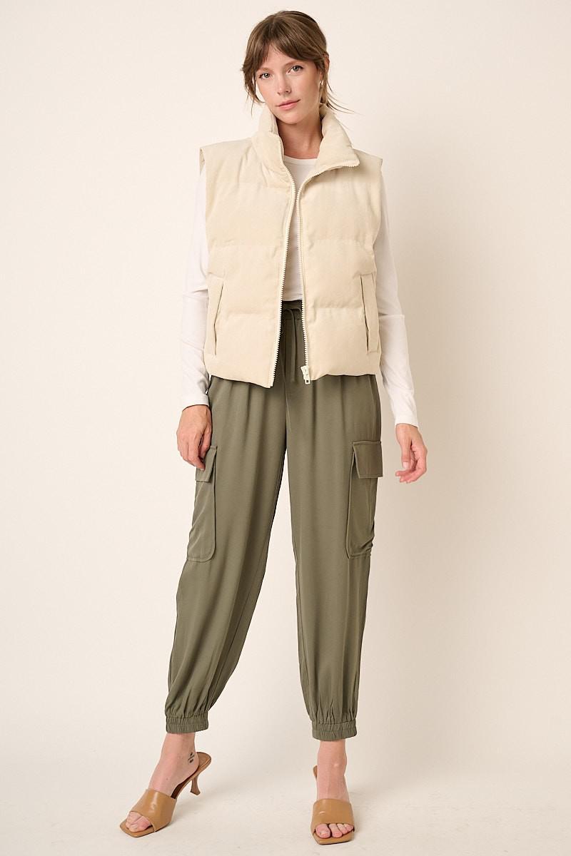 Sand Corduroy Puffer Vest
