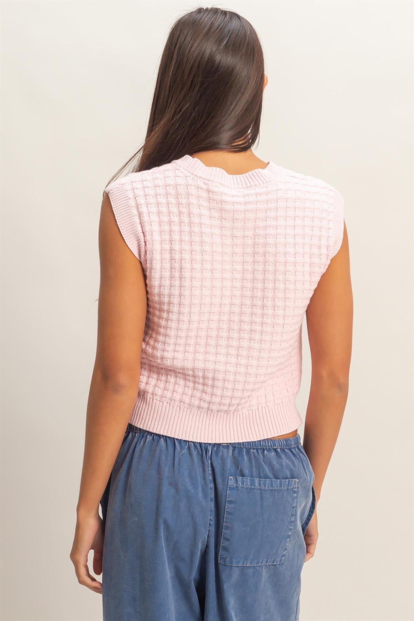 Textured Sleeveless Knit Top