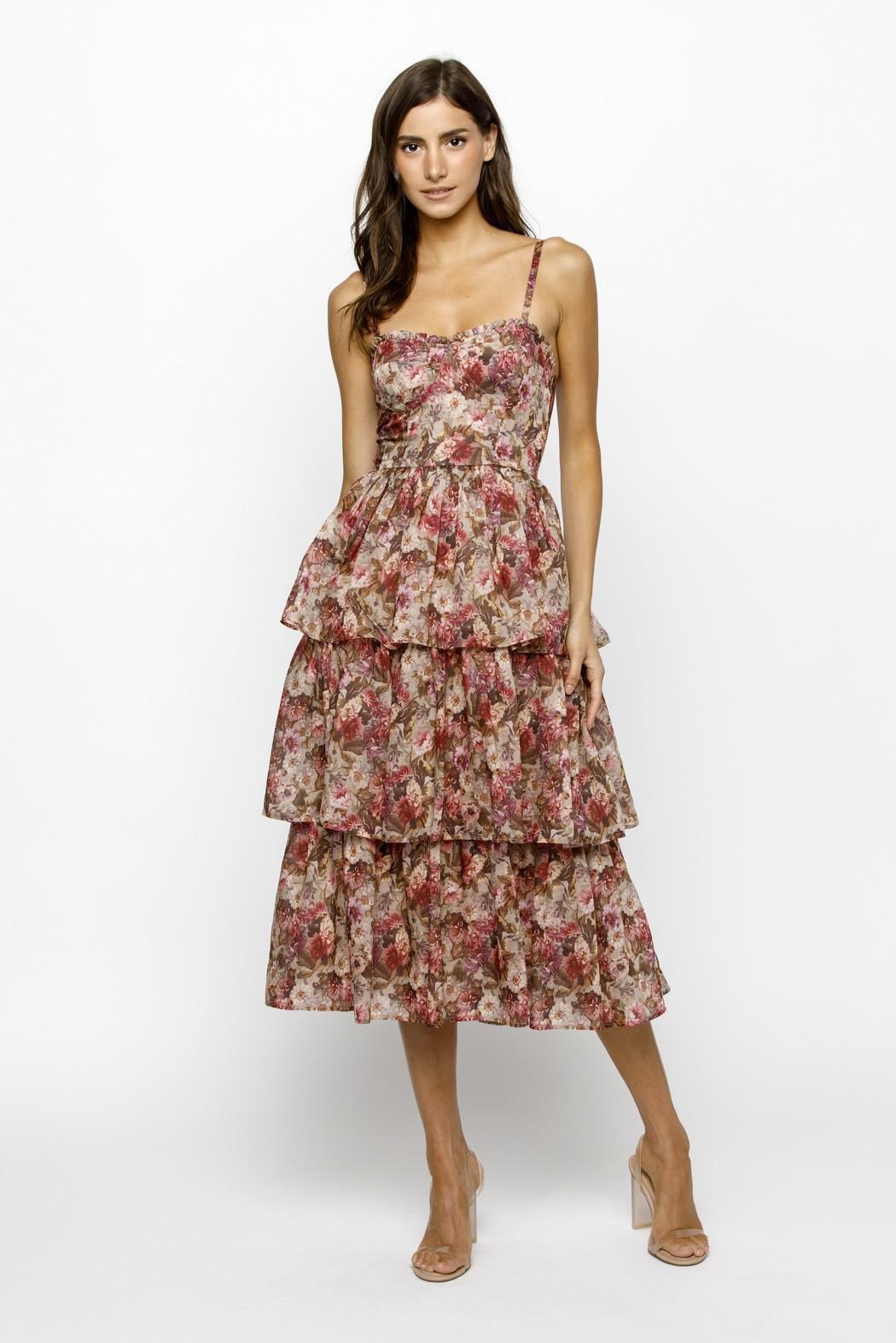Floral Organza Midi Dress